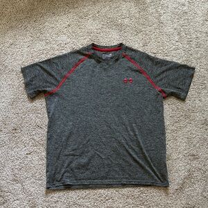 Under Armour Men's Charcoal and Red Tee